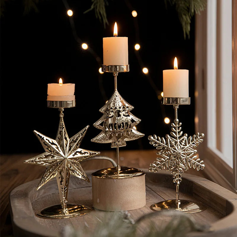 Porta Vela Premium Dourado para Natal e Ano Novo
